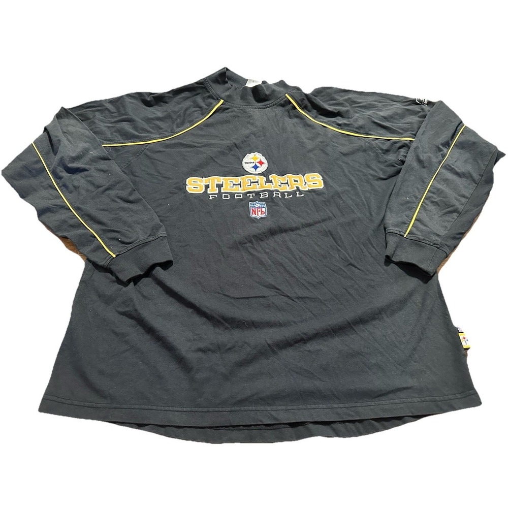 Vintage Pittsburgh Steelers Long Sleeve Shirt NFL Team Apparel Black Size L